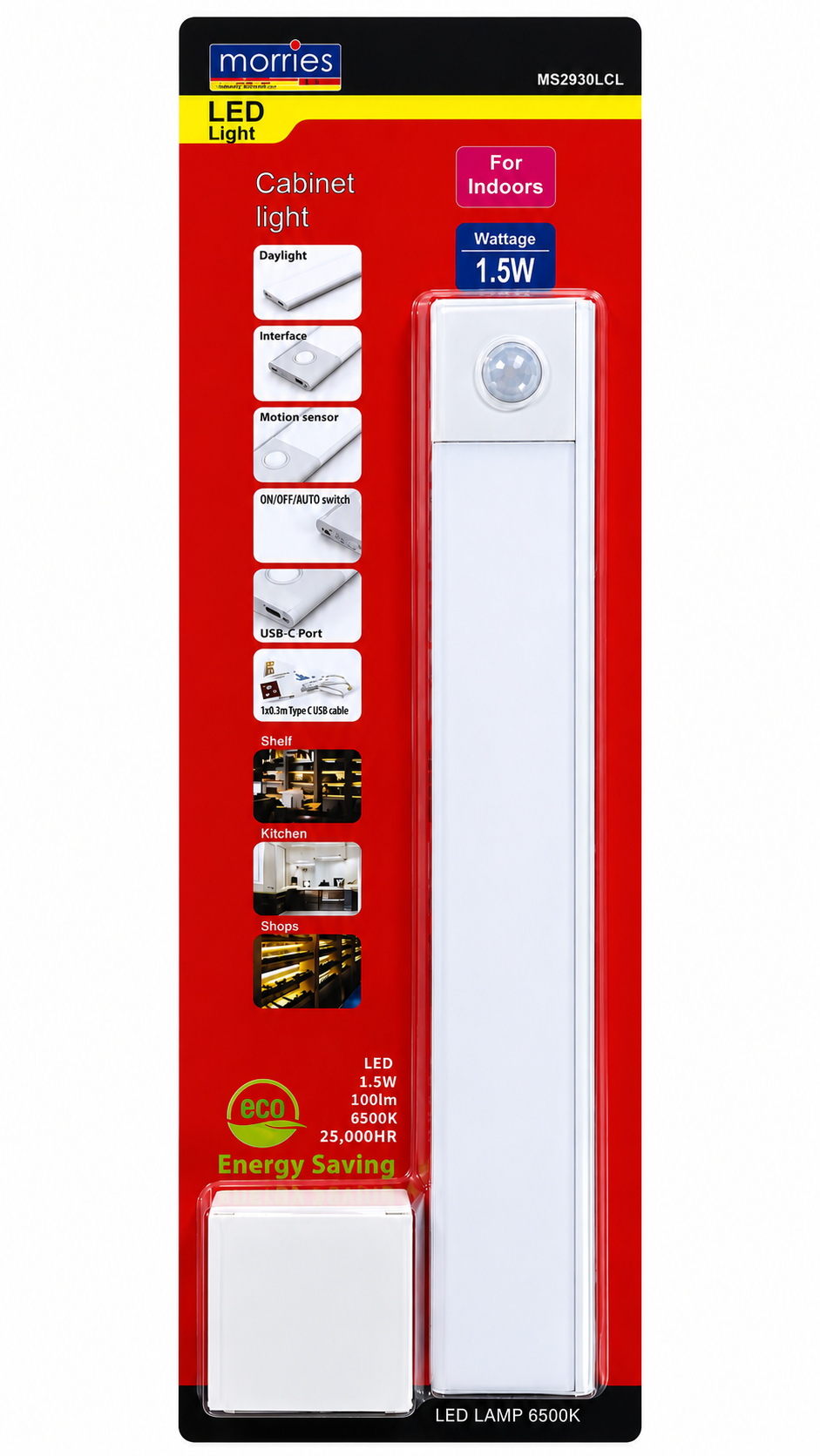 MORRIES CABINET LED LAMP (MOTION SENSOR)MS2930LCL